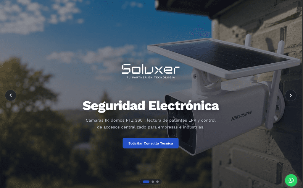 Landing Page Soluxer — proyecto de Landing Page desarrollado por H&S Software